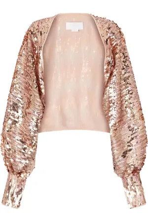 GENNY Sequin puff-sleeve top