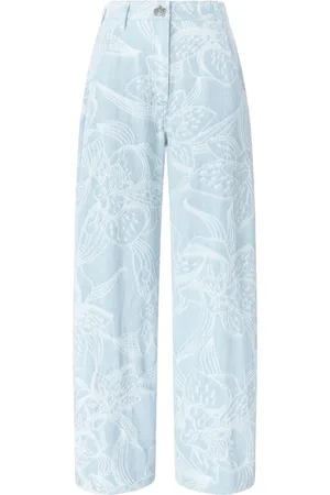 GENNY Floral-print wide-leg jeans