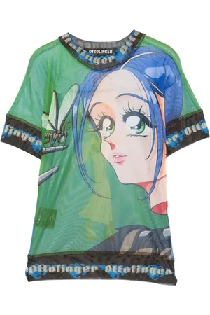 OTTOLINGER Anime-print mesh top