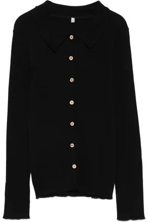 Baserange Button-front ribbed cardigan