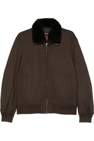 MONTECORE Contrasting-collar zip-up jacket