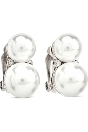 Kenneth Jay Lane Double Cultura Pearl clip-on earrings