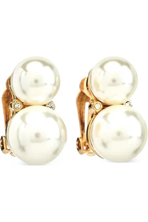 Kenneth Jay Lane Double Cultura Pearl clip-on earrings