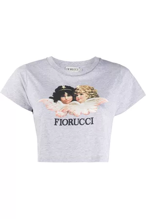 Fiorucci Naiset T-paidat - Vintage Angels cropped T-Shirt