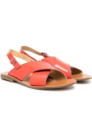GALLUCCI Sandaalit - TEEN patent-leather crossover-straps sandals