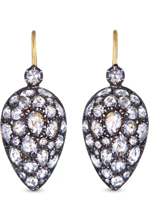 Fred Leighton 18kt yellow diamond Bombe Inverted teardrop earrings