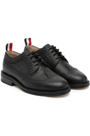 Thom Browne Kids Pebbled classic longwing brogues