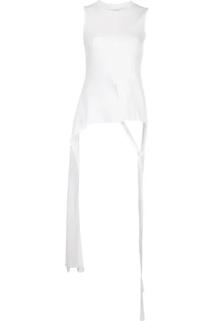 ROSETTA GETTY Sleeveless knot-detail T-shirt