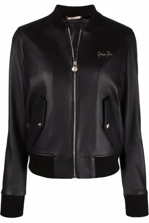 Philipp Plein Leather bomber jacket