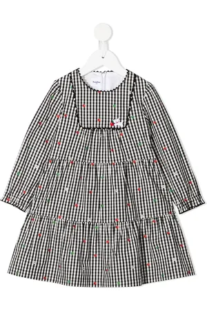 Familiar Motif-print gingham dress