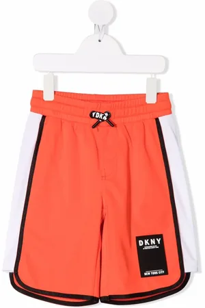 DKNY Logo-patch track shorts