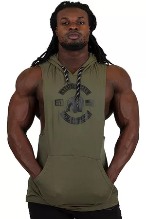 Gorilla Wear Lawrence Hooded Tank Top, Army