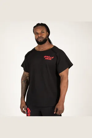 Gorilla Wear Augustine Old School Work Out Top, Black/Red