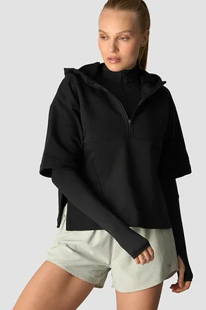 ICANIWILL Mirage Mid Sleeve Hoodie Wmn, Black