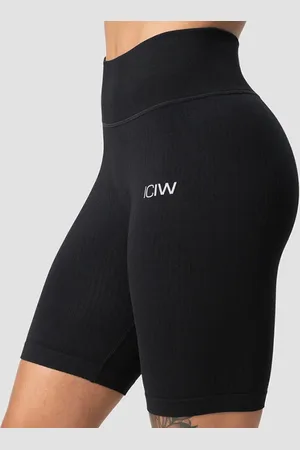 ICANIWILL Ribbed Define Seamless Biker Shorts, Black
