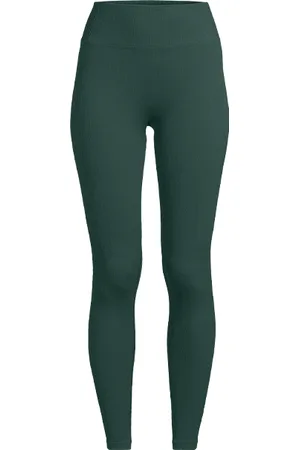 Casall Multi Rib Seamless High Waist Tights, Dark Pine