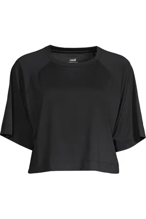 Casall Laser Mesh Crop Tee, Black