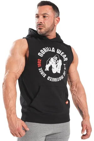 Gorilla Wear Marshall Sleeveless Hoodie, Black
