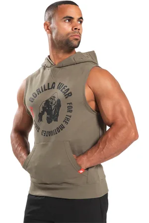 Gorilla Wear Marshall Sleeveless Hoodie, Army Green