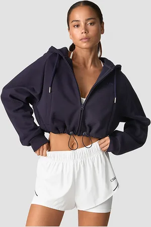 ICANIWILL Everyday Cropped Zip Hoodie Wmn, Night Purple