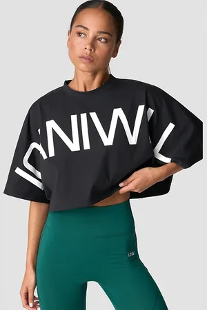 ICANIWILL Contrast Cropped T-paita Musta
