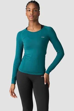 ICANIWILL Everyday Seamless LS, Dark Teal Green
