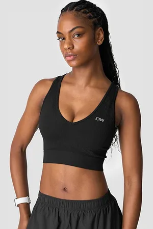 ICANIWILL Ribattu Seamless Cropped Treenitoppi Musta