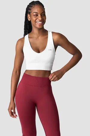 ICANIWILL Ribattu Seamless Cropped Treenitoppi Valkoinen