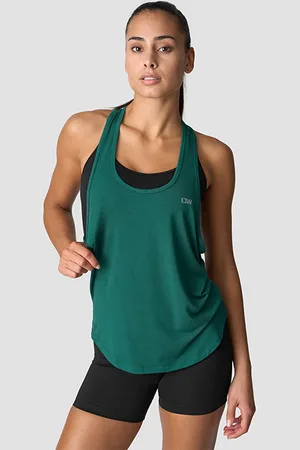 ICANIWILL Everyday Racerback Tank Top, Deep Emerald
