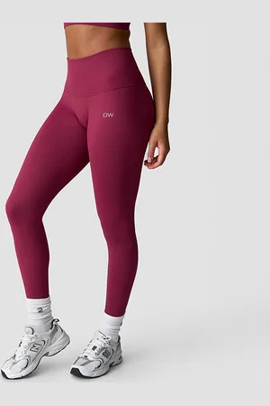 ICANIWILL Ribbed Define Seamless Pocket Tights, Magenta Rose