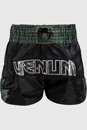 Venum Inferno Muay Thai Shorts Musta Khaki