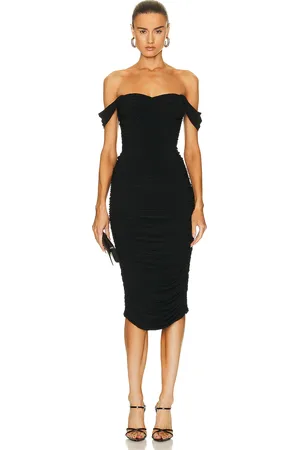 Norma Kamali Walter Midi Dress with Winglet Sleeves in