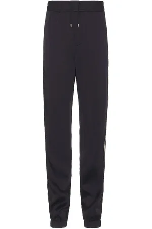Saint Laurent Satin Detail Piping Sweatpants in