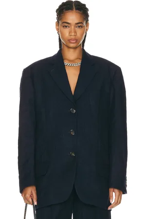Acne Studios Metallic Bonded Flannel Blazer in
