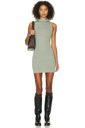 Helsa Jersey Mock Neck Mini Dress in