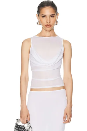 Helsa Sheer Knit Draped Top in