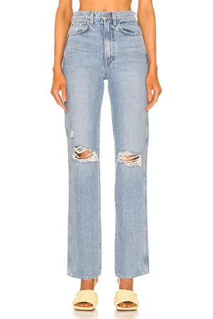 GRLFRND Sara Super High Rise Slim Straight Jeans in