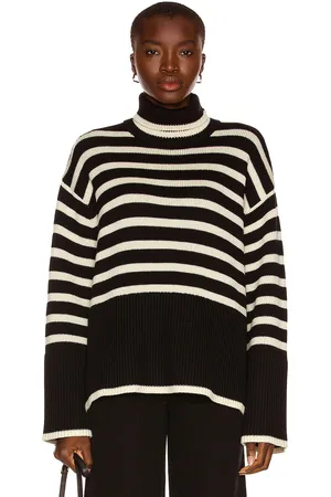 Totême Signature Stripe Turtleneck Sweater in