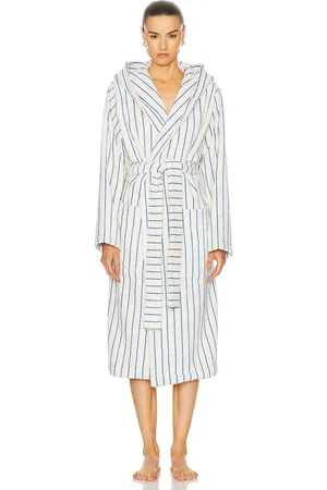 Tekla Hooded Stripe Bathrobe in
