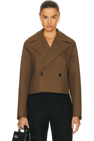 Bottega Veneta Structured Wool Cropped Jacket in