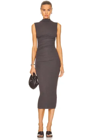 ENZA COSTA Silk Knit Sleeveless Twist Midi Dress in