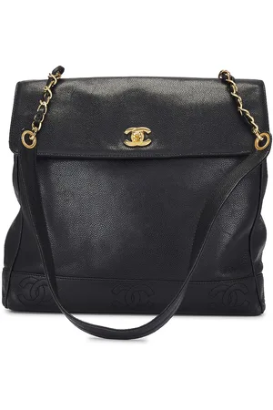 CHANEL Caviar Triple CC Shopper Tote Bag in