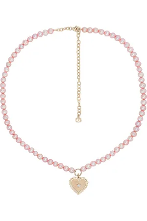 Sydney Evan Scallop Heart Charm Beaded Choker in