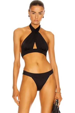 Norma Kamali Cross Halter Bikini Top in