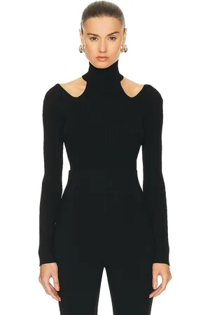 Alaïa Cut Out Bodysuit Top in Noir in