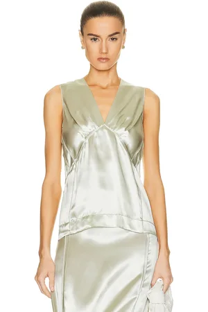 Bottega Veneta Ruffle Satin Blouse in