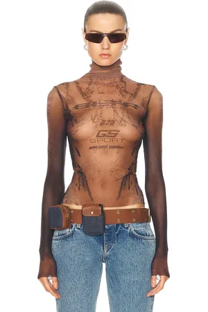 Jean Paul Gaultier X Shayne Oliver Mesh Body Turtleneck Top in