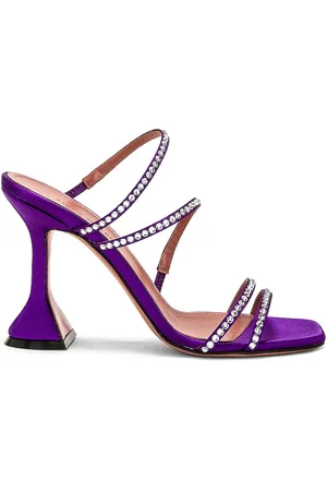 Amina Muaddi Naima Crystal Satin Mule in