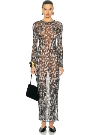 Saint Laurent Long Sleeve Maxi Dress in