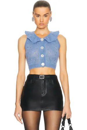 Alessandra Rich Knitted Mohair Top in
